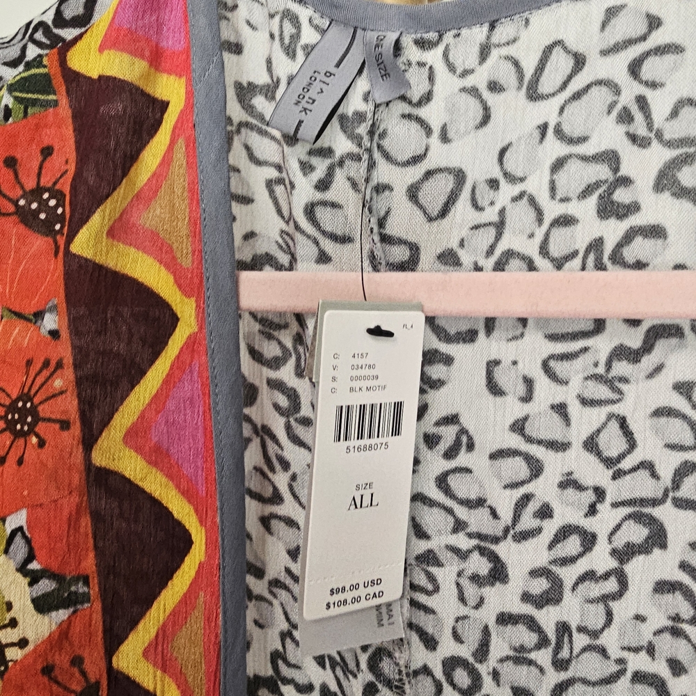 NWT Anthropologie BI^nk London Kimono Floral Animal Print One Size - Picture 5 of 8